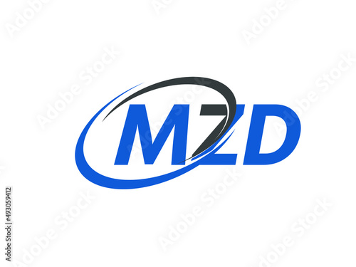 MZD letter creative modern elegant swoosh logo design photo