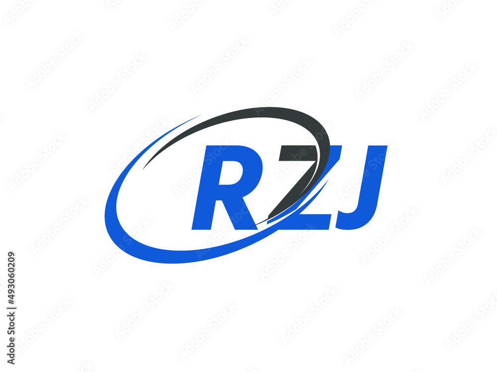 RZJ letter creative modern elegant swoosh logo design RZJ letter creative modern elegant swoosh logo design