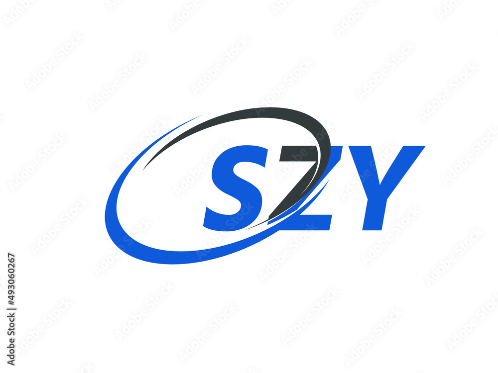 SZY letter creative modern elegant swoosh logo design SZY letter creative modern elegant swoosh logo design