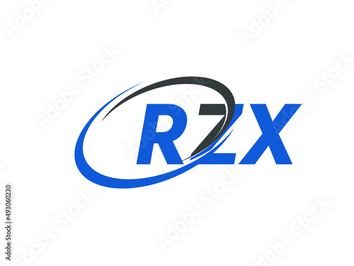 RZX letter creative modern elegant swoosh logo design