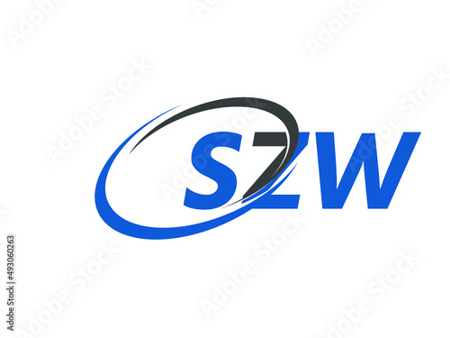 SZW letter creative modern elegant swoosh logo design