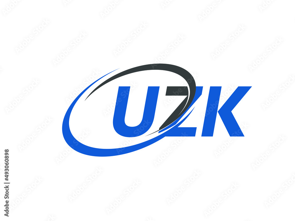 UZK letter creative modern elegant swoosh logo design UZK letter creative modern elegant swoosh logo design