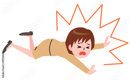 転倒する若いビジネスウーマン