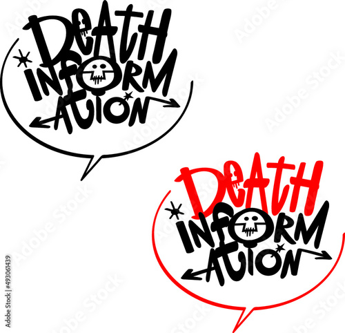 Disinformation - abstract font composition of the words death and information
