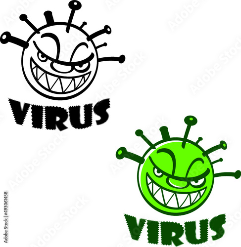 Virus - cartoon image of a virus, epidemic, bacillus