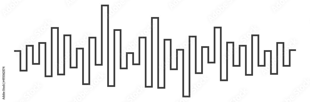 Audio signal digital equalizer. Sound wave icon Audio signal digital equalizer. Sound wave icon