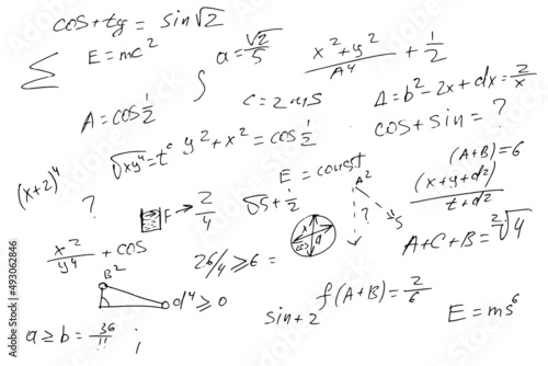 mathematical formulas, scientific schemes. vector