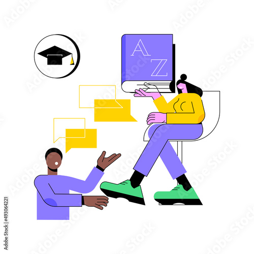 Bilingual immersion program abstract concept vector illustration. Early education program, foreign language elementary schooling, bilingual preschool, immersion teaching method abstract metaphor.