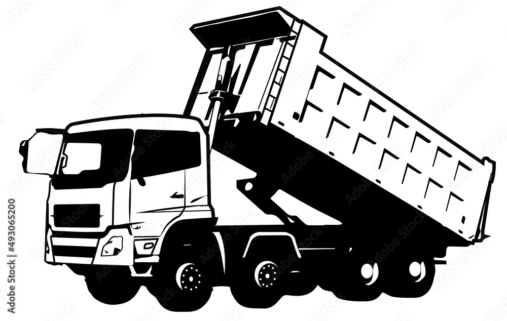 Dump Truck Clipart Black And White