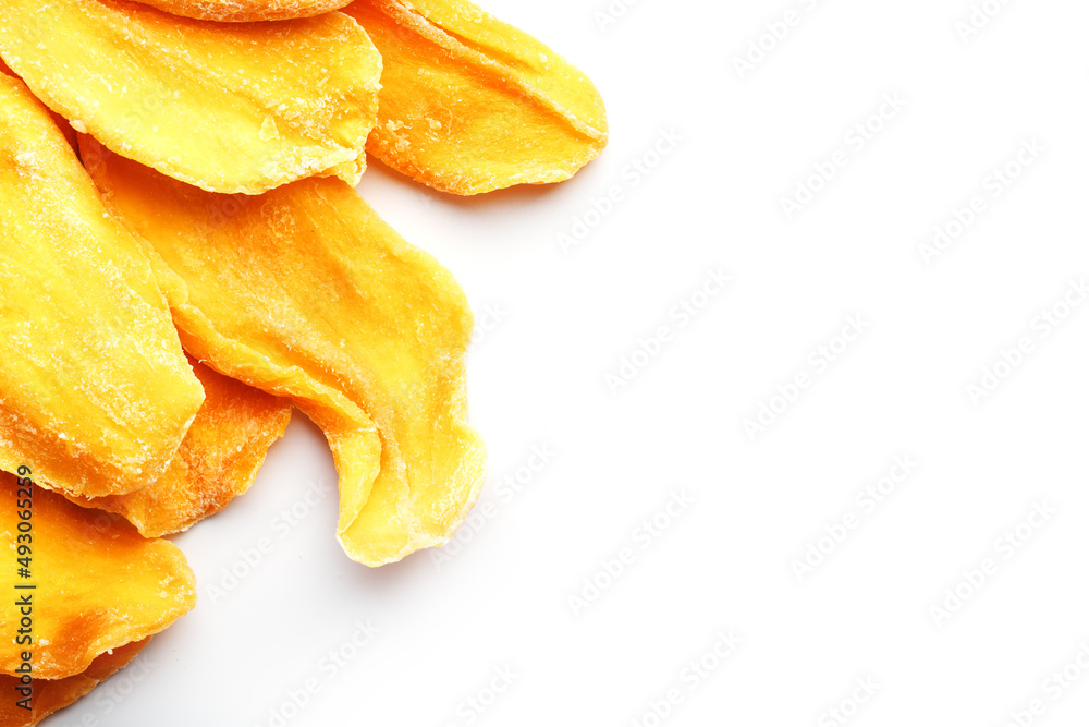 Dried fruit slices from organic ripe mango Dried fruit slices from organic ripe mango