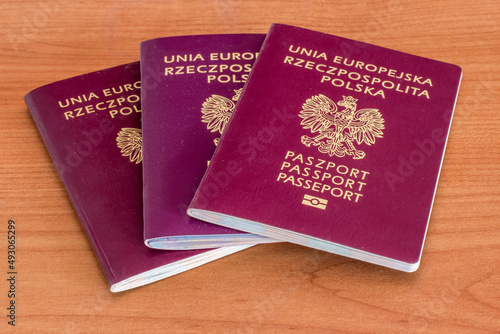 Polish and European Union passports.