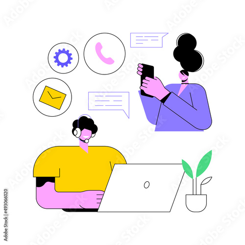 Customer care abstract concept vector illustration. Client outreach, personalized service, customer care experience, corporate communication standard, online tech support abstract metaphor.