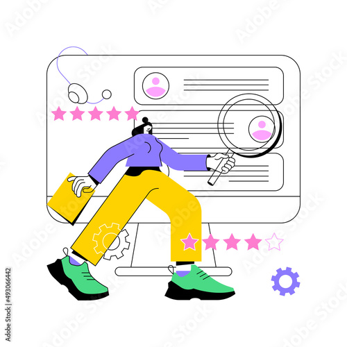 Customer self-service abstract concept vector illustration. E-support system, electronic proactive customer, online assistance, FAQs knowledge base, representative free shop abstract metaphor.