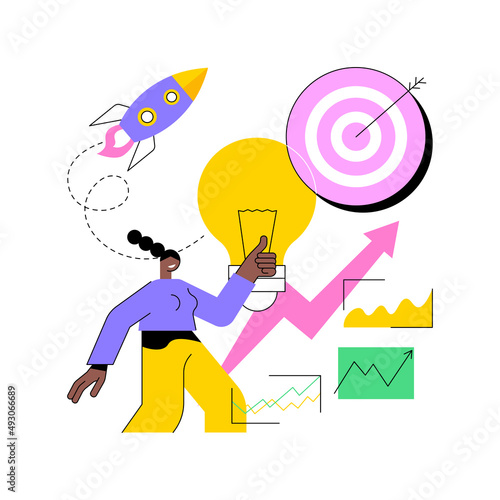Idea management abstract concept vector illustration. Grow new idea, project management, alternative thinking, find solution, product development stage, brainstorming process abstract metaphor.