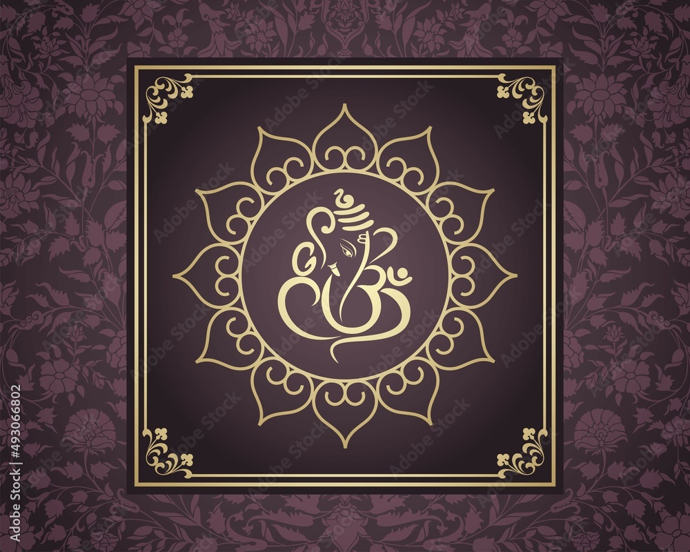 Ganesha, wedding card, royal Rajasthan, India Ganesha, wedding card, royal Rajasthan, India