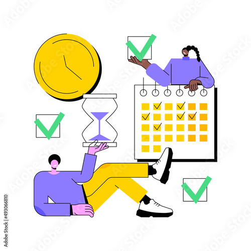 Planning abstract concept vector illustration. Future plan, project stages, risk management, planning process, problem prevention, make arrangement, organization, achieve goal abstract metaphor.