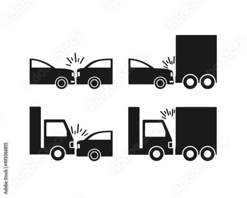 Car crash, insurance icon. Vector illustration