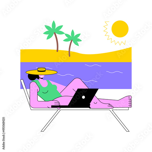 Downshifting abstract concept vector illustration. Simple living, minimal lifestyle, escape from big city, no stress life, seasonal downshifting, reduce pressure, find balance abstract metaphor.