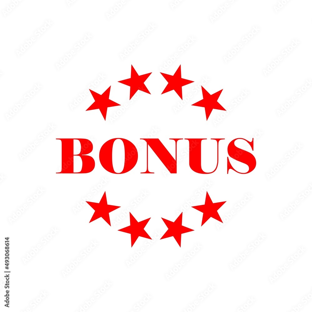 Red bonus sign icon isolated on white background Red bonus sign icon isolated on white background