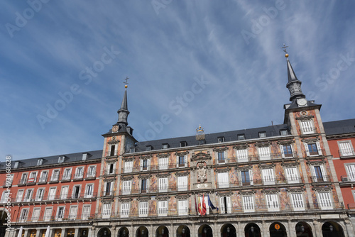 Town Square of Madrid. Facades. 15th century. Historic. Travel