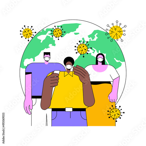 Novel coronavirus nCoV abstract concept vector illustration. Novel coronavirus disease outbreak, nCoV infection prevention and control, preventive measures, covid-19 statistics abstract metaphor.