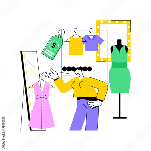 Fashion house abstract concept vector illustration. High fashion, couturier house, clothing design brand, luxury accessories production, exclusive apparel, red carpet dress abstract metaphor.
