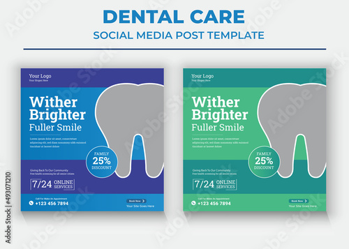 Dental Social Media Post, Health Care Social Media Templates