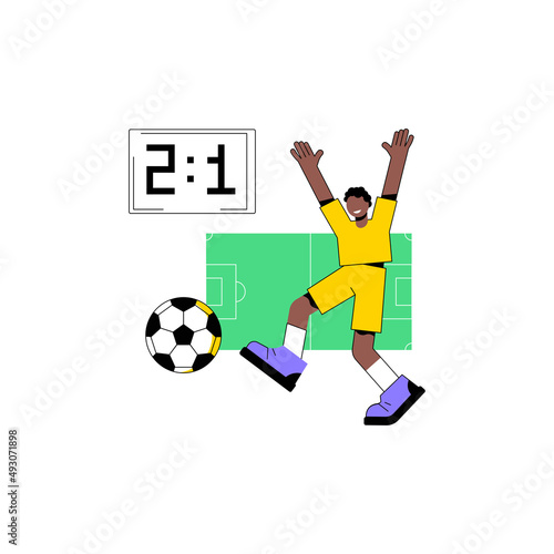 Football abstract concept vector illustration. Soccer team, tournament, football club fan, sports equipment, world championship betting, watching live, premiere league cup abstract metaphor.