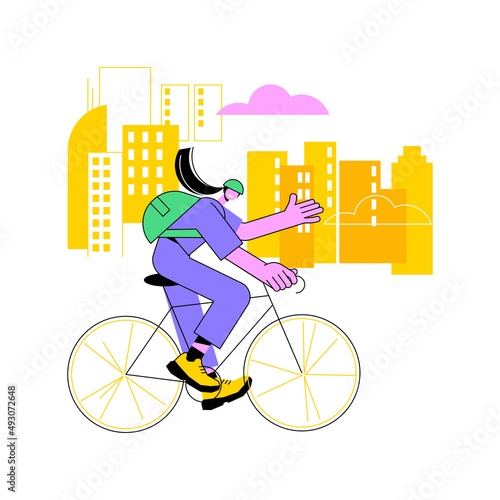 Road bicycle abstract concept vector illustration. extreme bike, urban transport, fast track, cycling travel, sport race, street biker, outdoor ride competition, active people abstract metaphor.