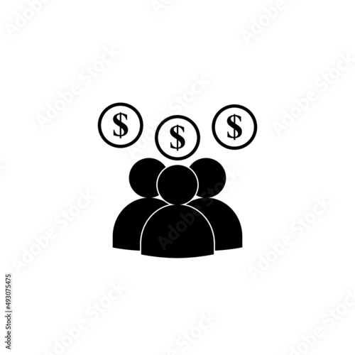 Employee cost, salary icon isolated on white background