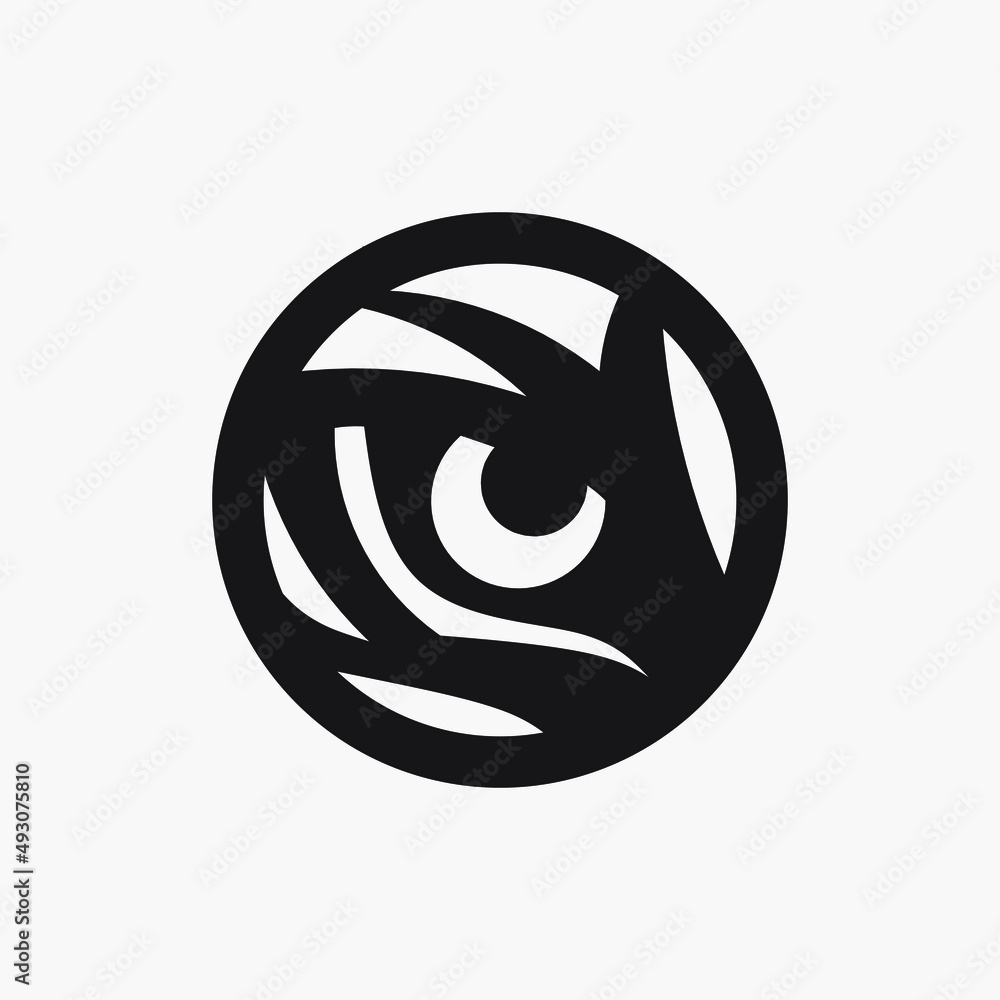 Obraz premium Tiger eye logo design vector. Colorful art with soft background
