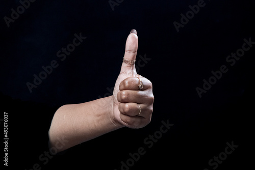 Hand gestures with two hands isolated on black background
