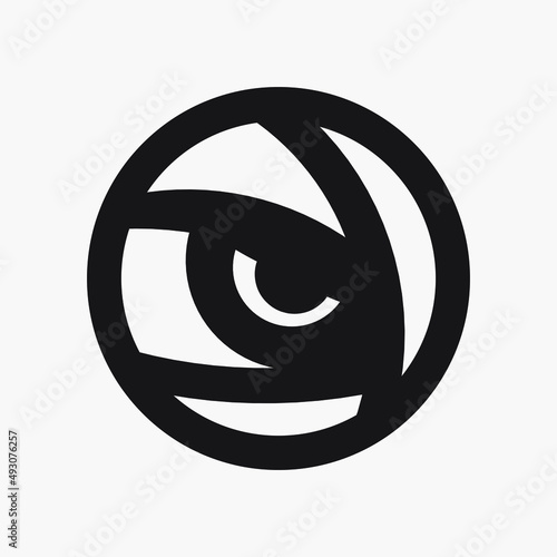 Tiger eye logo design vector. Colorful art with soft background