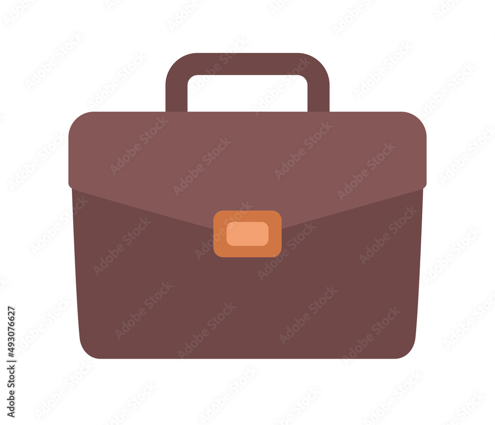 Briefcase icon. Brown leather business case or bag. Vector flat illustration Briefcase icon. Brown leather business case or bag. Vector flat illustration