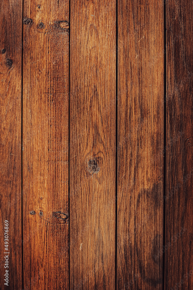 Naklejka premium Old brown rustic dark wooden texture - wood timber background