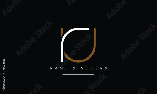 RU, UR, R, U abstract letters logo monogram