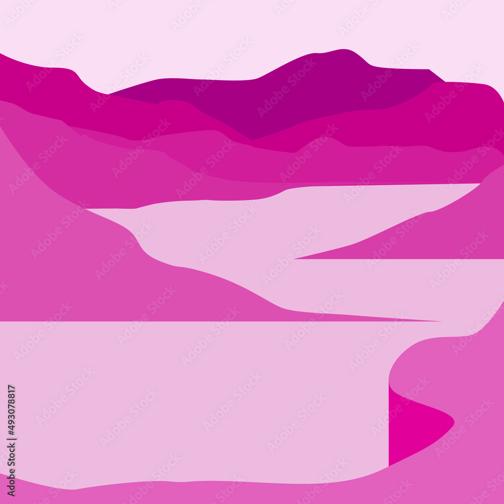 Beautiful landscape with mountains. Creative landscape in a minimalist style.Stylish beautiful view of the mountains Beautiful landscape with mountains. Creative landscape in a minimalist style.Stylish beautiful view of the mountains