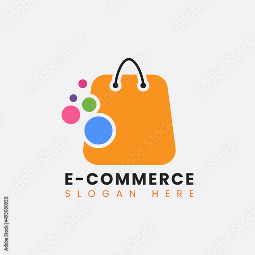 Creative eCommerce logo design, colorful gradient online shopping logo design, abstract eCommerce logo design, modern eCommerce logo design