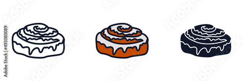 cinnamon roll icon symbol template for graphic and web design collection logo vector illustration