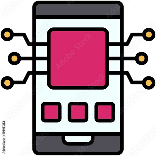 Decentralized application icon, Crypto related vector illustration