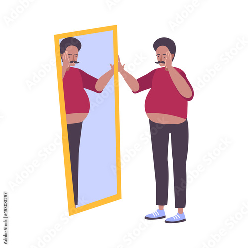 Obesity Mirror Man Composition