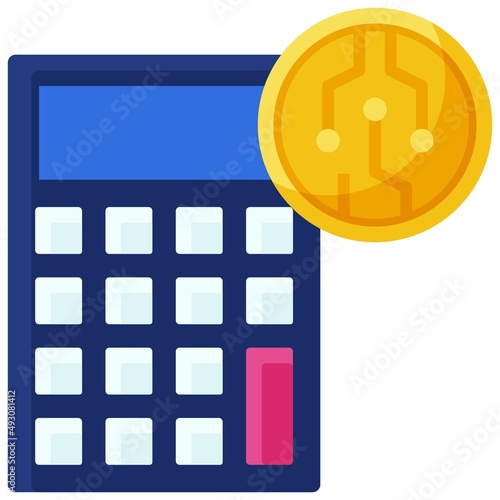 Estimation icon, Crypto related vector illustration