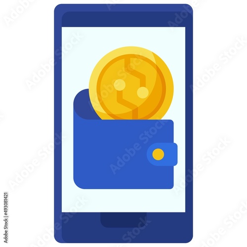 Wallet icon, Crypto related vector illustration