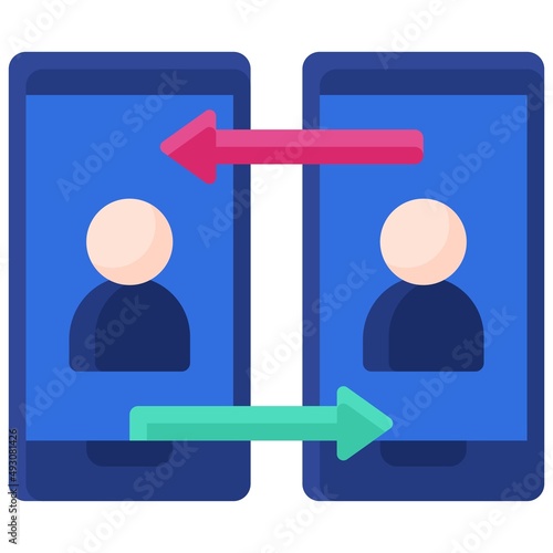 Peer to peer icon, Crypto related vector illustration