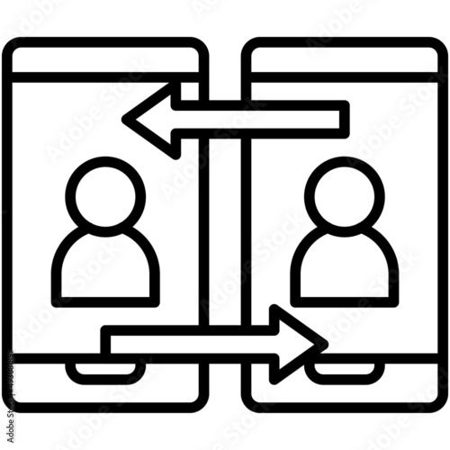 Peer to peer icon, Crypto related vector illustration