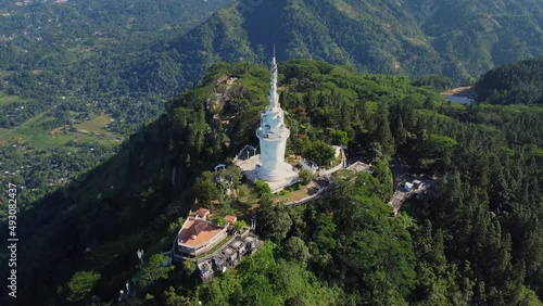 Ambuluwawa Temple, Sri Lanka. View from the air photo