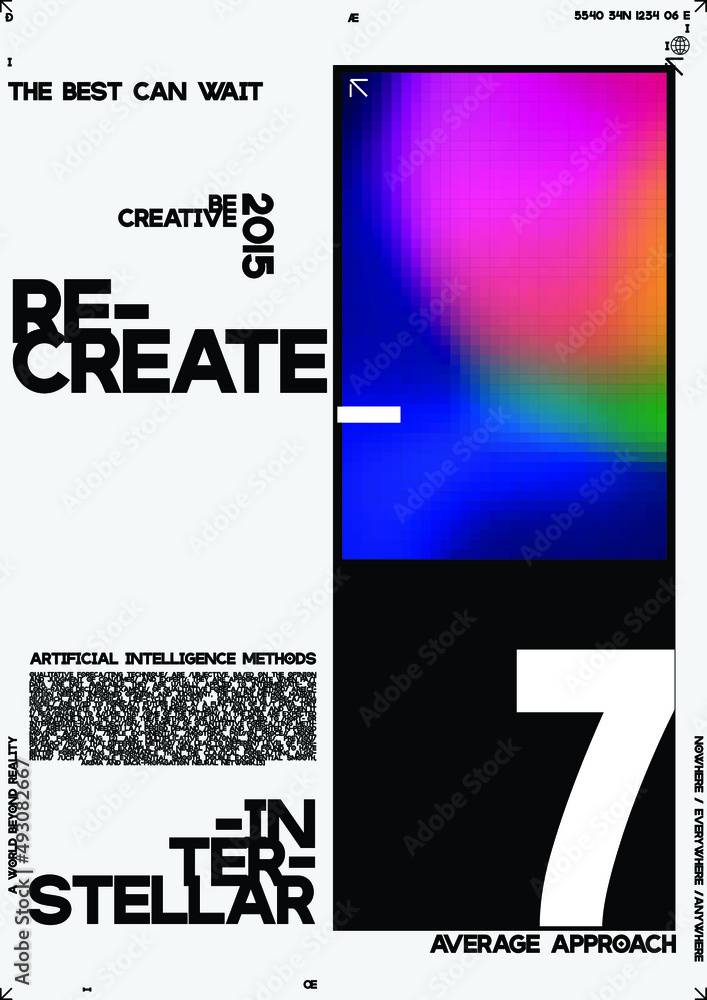 Fototapeta premium Gradient Pixelated Poster Set. Pixel Poster