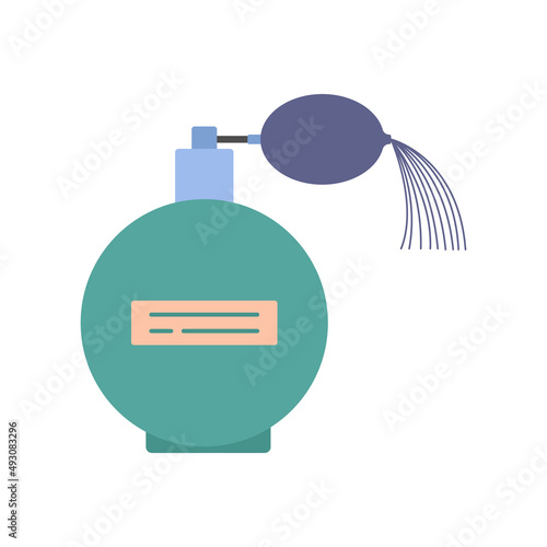 Retro deodorant Perfume bottle with atomizer or spray pump icon black color vector illustration flat style image. Barber and barbershop