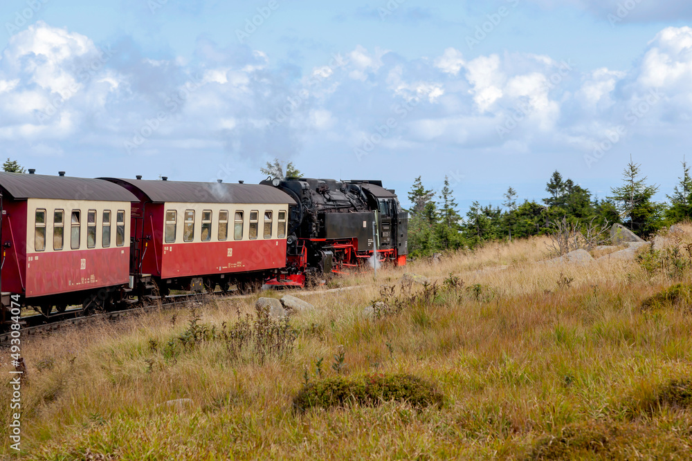 Fototapeta premium Harzer Schmalspurbahn auf dem Brocken