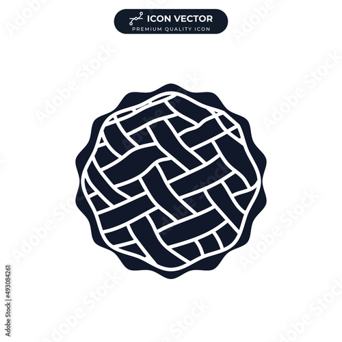 crust apple pie icon symbol template for graphic and web design collection logo vector illustration